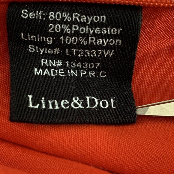 Line Dot Red Crop Top Women XS Long Sleeve Asymmetrical Neckline Side Zipper - Picture 11 of 12